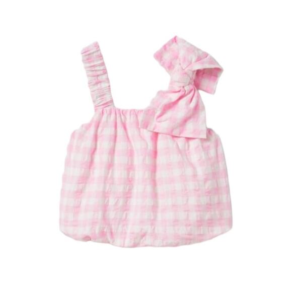 Zara Girls Pink Check Bow Sleeveless Top 10 NWOT - Picture 1 of 7